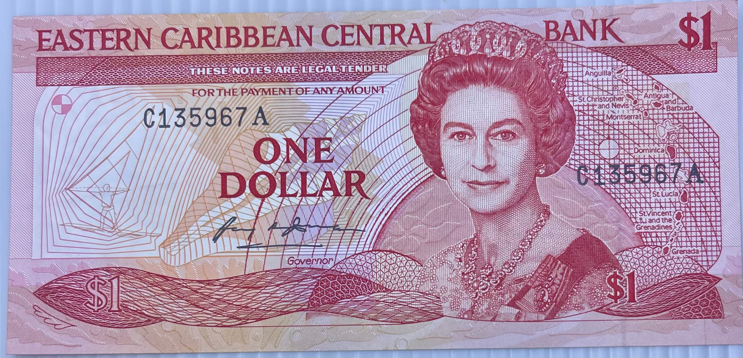 East Caribbean States 1988-89 $1 Dollar P-21 Used World Banknote